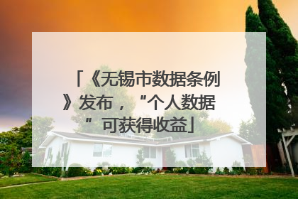 《无锡市数据条例》发布，“个人数据”可获得收益