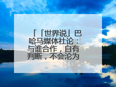 「世界说」巴哈马媒体社论：与谁合作，自有判断，不会沦为“权力游戏”