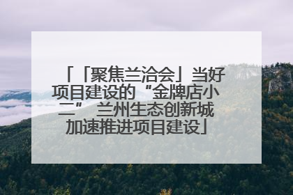 「聚焦兰洽会」当好项目建设的“金牌店小二” 兰州生态创新城加速推进项目建设