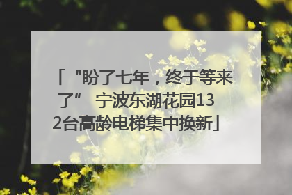 “盼了七年，终于等来了” 宁波东湖花园132台高龄电梯集中换新