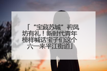 “宝藏苏城”碧凤坊有礼！新时代青年榜样喊话宝子们这个六一来平江街道
