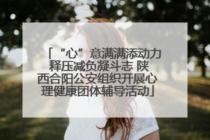 “心”意满满添动力 释压减负凝斗志 陕西合阳公安组织开展心理健康团体辅导活动