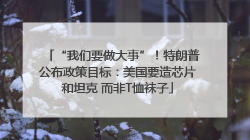 “我们要做大事”！特朗普公布政策目标：美国要造芯片和坦克 而非T恤袜子
