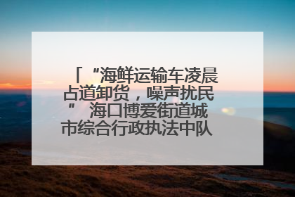 “海鲜运输车凌晨占道卸货，噪声扰民” 海口博爱街道城市综合行政执法中队：将联合交警加强长堤路一带巡逻