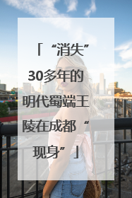 “消失”30多年的明代蜀端王陵在成都“现身”