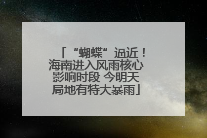 “蝴蝶”逼近！海南进入风雨核心影响时段 今明天局地有特大暴雨