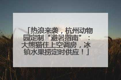 热浪来袭，杭州动物园定制“避暑指南”：大熊猫住上空调房，冰镇水果捞定时供应！