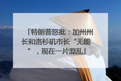 特朗普怒批：加州州长和洛杉矶市长“无能”，现在一片混乱