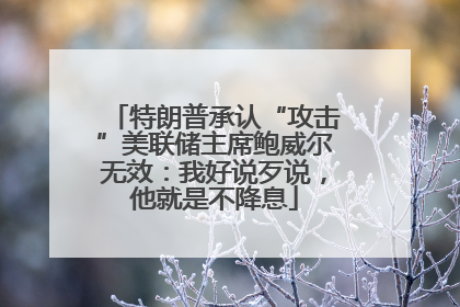 特朗普承认“攻击”美联储主席鲍威尔无效：我好说歹说，他就是不降息