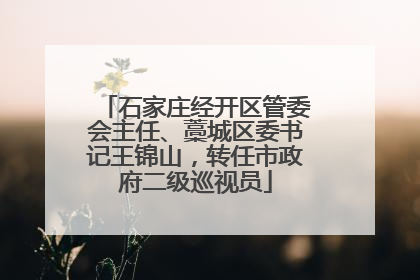 石家庄经开区管委会主任、藁城区委书记王锦山，转任市政府二级巡视员