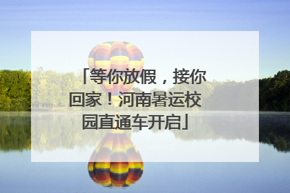 等你放假，接你回家！河南暑运校园直通车开启