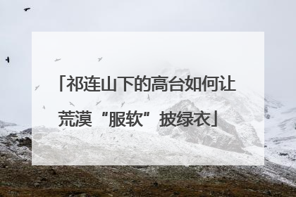 祁连山下的高台如何让荒漠“服软”披绿衣