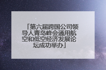 第六届跨国公司领导人青岛峰会通用航空和低空经济发展论坛成功举办