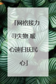 网格接力寻失物 暖心速归抚民心