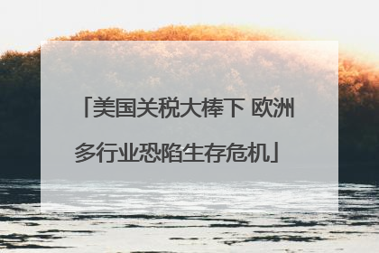 美国关税大棒下 欧洲多行业恐陷生存危机