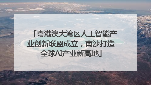 粤港澳大湾区人工智能产业创新联盟成立，南沙打造全球AI产业新高地