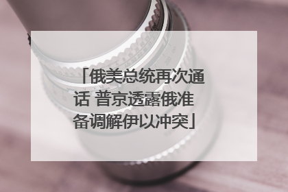 俄美总统再次通话 普京透露俄准备调解伊以冲突