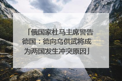 俄国家杜马主席警告德国：德向乌供武将成为两国发生冲突原因