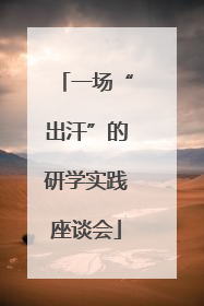 一场“出汗”的研学实践座谈会