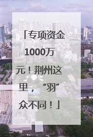 专项资金1000万元！荆州这里，“羽”众不同！