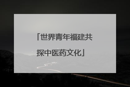 世界青年福建共探中医药文化