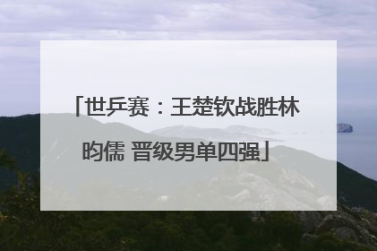 世乒赛：王楚钦战胜林昀儒 晋级男单四强