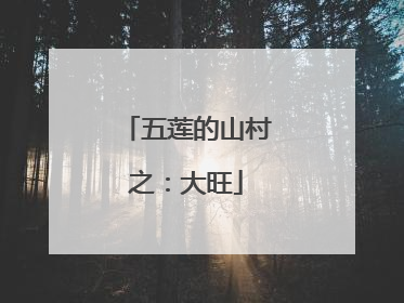 五莲的山村之：大旺