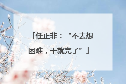 任正非：“不去想困难，干就完了”