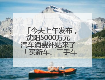 今天上午发布，沈阳5000万元汽车消费补贴来了！买新车、二手车都能领！