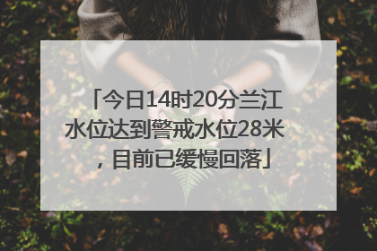 今日14时20分兰江水位达到警戒水位28米，目前已缓慢回落