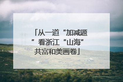 从一道“加减题”看浙江“山海”共富和美画卷