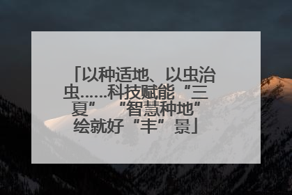 以种适地、以虫治虫……科技赋能“三夏” “智慧种地”绘就好“丰”景