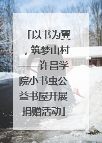 以书为翼，筑梦山村——许昌学院小书虫公益书屋开展捐赠活动