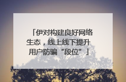 伊对构建良好网络生态，线上线下提升用户防骗“段位”