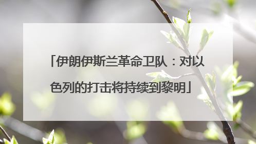 伊朗伊斯兰革命卫队：对以色列的打击将持续到黎明