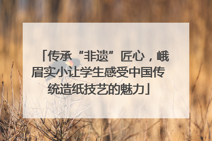 传承“非遗”匠心，峨眉实小让学生感受中国传统造纸技艺的魅力