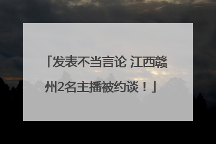 发表不当言论 江西赣州2名主播被约谈！