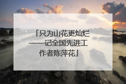 只为山花更灿烂——记全国先进工作者陈萍花