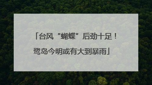 台风“蝴蝶”后劲十足！鹭岛今明或有大到暴雨