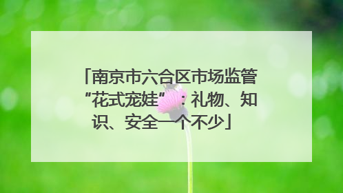 南京市六合区市场监管“花式宠娃”：礼物、知识、安全一个不少