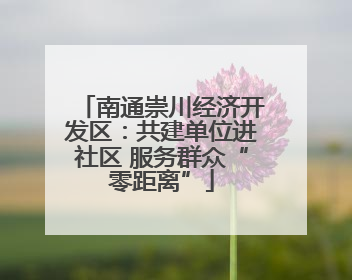 南通崇川经济开发区：共建单位进社区 服务群众“零距离”