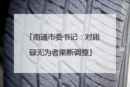 南通市委书记：对庸碌无为者果断调整