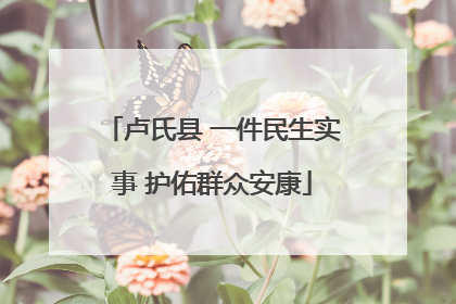 卢氏县 一件民生实事 护佑群众安康