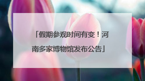 假期参观时间有变！河南多家博物馆发布公告