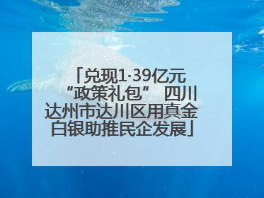 兑现1·39亿元“政策礼包” 四川达州市达川区用真金白银助推民企发展