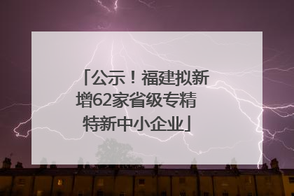 公示！福建拟新增62家省级专精特新中小企业