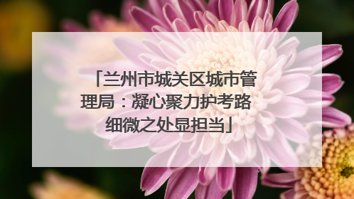 兰州市城关区城市管理局：凝心聚力护考路 细微之处显担当