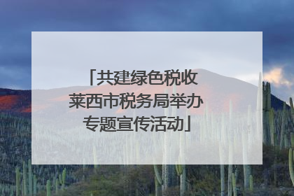 共建绿色税收 莱西市税务局举办专题宣传活动