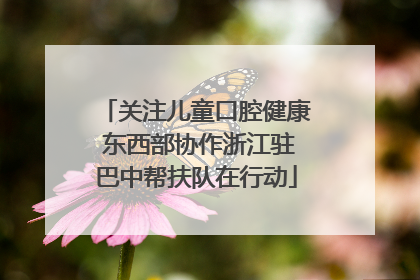 关注儿童口腔健康 东西部协作浙江驻巴中帮扶队在行动