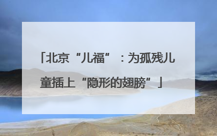 北京“儿福”：为孤残儿童插上“隐形的翅膀”
